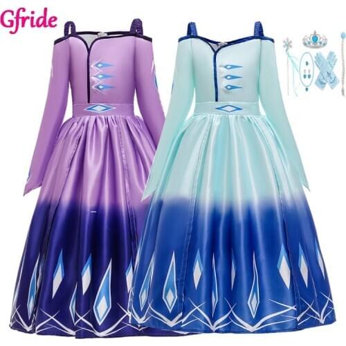 Snow queen Costume For Girl Tutu Dress With Long Cape Grown Wands Elza Costume Kids Wedding Ball Gown Prom Party Dresses