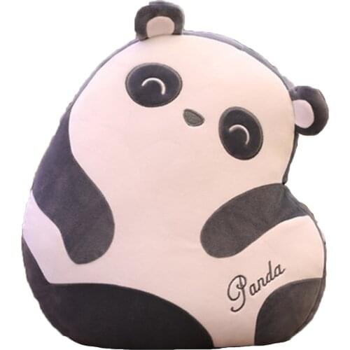 Cute cartoon smiley panda plush pillow sleep pillow soft pillow bed plush toy holiday gift red, green and yellow