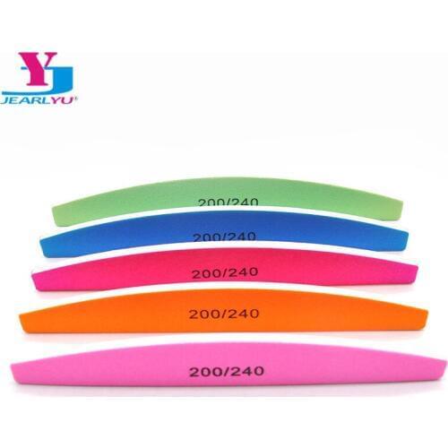10Pcs/lot Nail File Art Kit Buffers 200/240 Colorful Nail Polish Sanding File Washable Acrylic Nails File Bulk Manicure Tool New