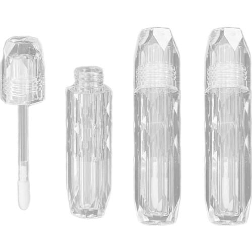 Set of 3 Diamond Lip Gloss Bottles with Insert, 2.5ml Empty Reusable Lip Gloss Tubes Containers Bottles DIY Lip Glaze Lip Oil