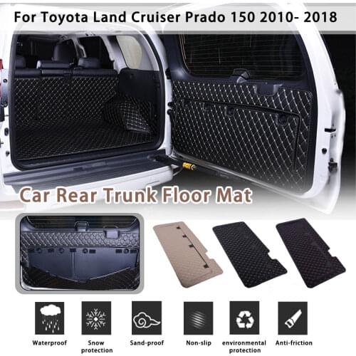 Car Rear Trunk Floor Mat Leather trunk cushion shell wraps all inclusive For Toyota Land Cruiser Prado 150 2010 - 2018