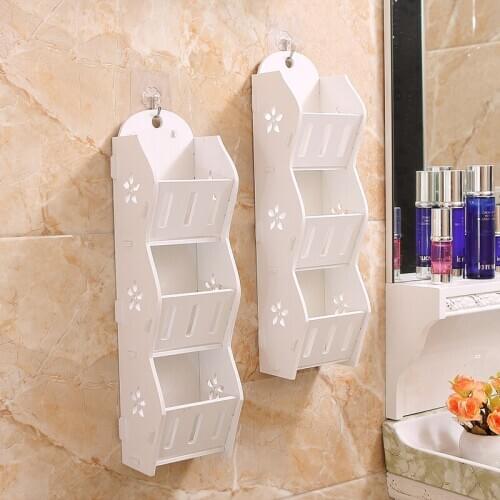 Wonder life Large Capacity Wall Shelves Multi-function Punch-for Storage Nordic Bathroom Storage Room Multi-layer Storage Rack