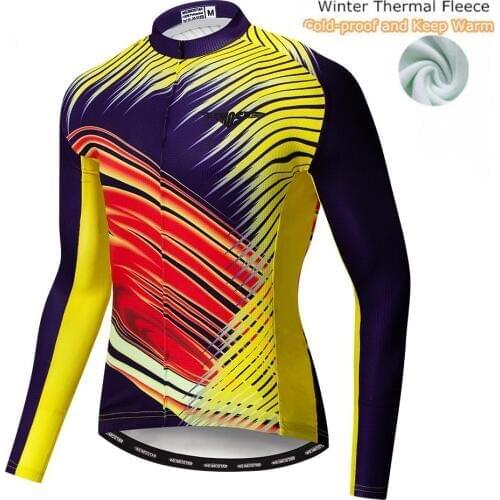 2021 New Maillot Ciclismo Cycling Jersey Shirts Long Sleeve Thermal Fleece Winter Road MTB Bike Tops Clothing For Men