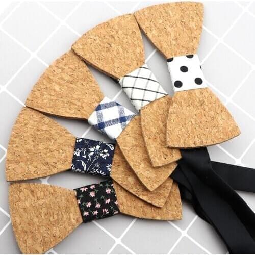 Brand New Mens Cork Wooden Bowties Corbata Boda For Men Wedding Party Novelty Handmade Neckwear Butterfly Gift Accessories