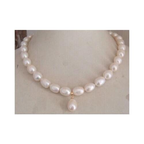 9-10mm south sea white pearl necklace pendant 18 inch