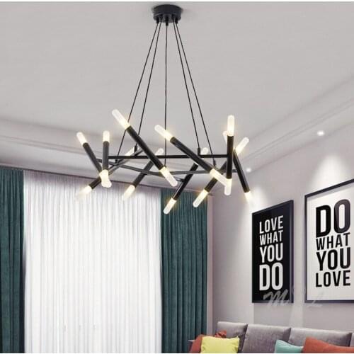 Post Modern Acrylic Hanging Lamps Led Pendant Light Room Lamp Loft Suspension Luminaire Living Room Deco Gold Lustre Hanglamp