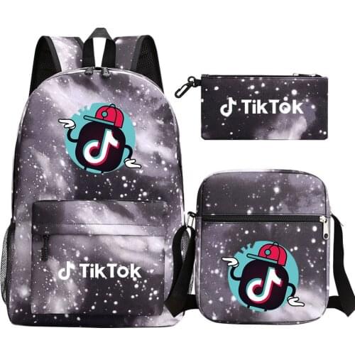 TIK TOK Backpack Women Fashion Pencil Case Shoulder Bookbag Zipper Bag Pack Laptop Schoolbags