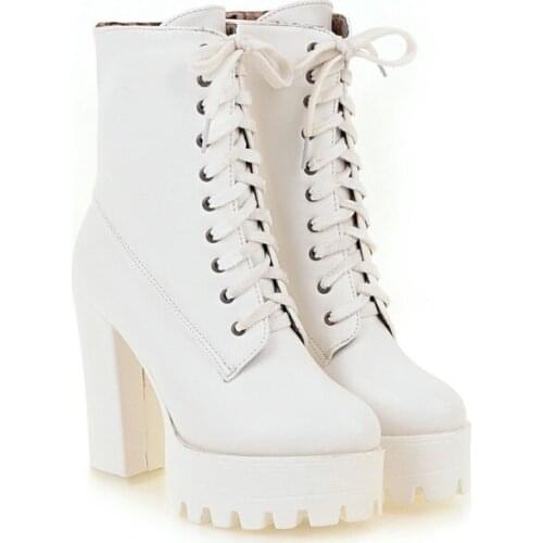 Big Size boots women shoes ankle boots for women ladies boots Cross binding waterproof table