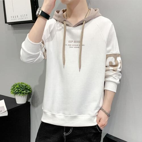 Sweater mens spring hooded Korean winter trend students mens long sleeve leisure sports pullover spring clothes