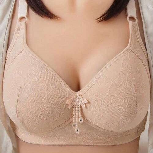 Womens Anti-glare Breast-receiving Underwear No Steel Ring Gather Bra Thin Breathable Bra Comfortable High-quality Bra
