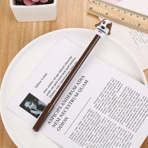 1 Pcs Creative Stationery Cute Dog Shape Neutral Pen Cartoon Student Writing Office Supplies Signature Pen Wholesale