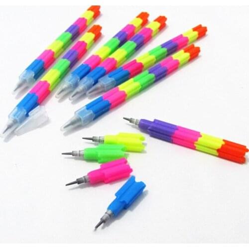 Stacker Swap 8 Color Section Building Block Non-sharpening Pencil Multifunction Pencil for Office Stationery 1 PC