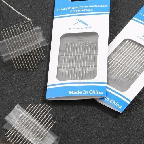 12 pcs/set Multi-size Blind Needles Stainless Steel Needle Darning Hand Sewing Needles Embroidery Tool Side Open For DIY Needle