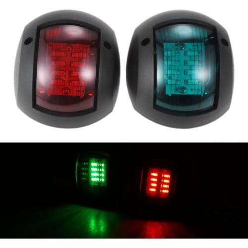 2Pcs Navigation Light 30 LED Signal Lamp 3W DC12V-24V LED Navigation Warning Light for Marine Fishing Boat Yacht Red and Green