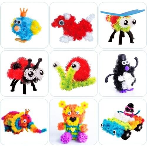 200pcs/lot Assembling 3D Puzzle Kid Educational Toys DIY Ball Squeezed Variety Shape Creative Handmade Puzzles Toys For kids