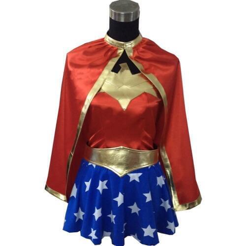 2021 Wonder Red Bustier Corset Halloween Costume Superhero Cosplay Fancy Dress