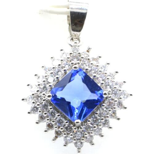 33x17mm Lovely Cute Created Red Blood Ruby Drop Water Womans Present Silver Pendant