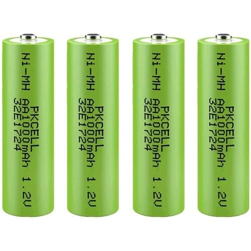 4/8/12/20PC PKCELL aa Batteries 1000mah 1.2V Batteries NI-MH AA Rechargeable Battery Button Top emergency lamp Solar lights