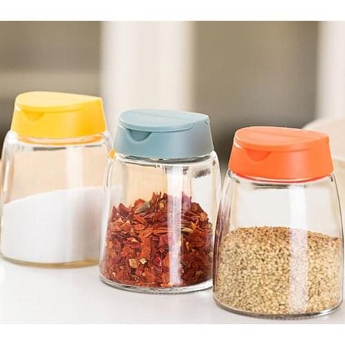4pcs Seasoning Condiment Jar Spice Storage Glass Bottles Kitchen Supply Seasoning Storage Jar