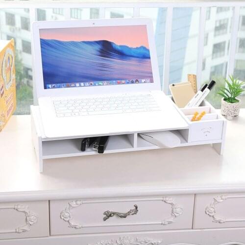 48CM White Computer Base Bracket Monitor Increased Shelf Office Desk Storage Finishing Rack