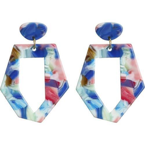 Acrylic Studs Fashion New Factory Direct Sales Acetate Acetate Earrings Fresh Geometric Personality Simple Female Earrings