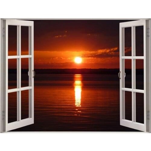 Diamond Embroidery Sale Landscape 5D Cross Stitch Diamond Painting Window Rhinestones Full Square Round Diamond MosaicZP-3326