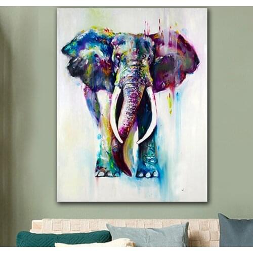 Diy Diamond Painting Abstract Elephant Full Square Round Drill 5D Diamond Embroidery colorful Animals Picture Mosaic Art YG2170