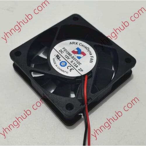 ARX FD1260-S3112C DC 12V 0.13A 60x60x15mm 2-wire Server Cooling Fan