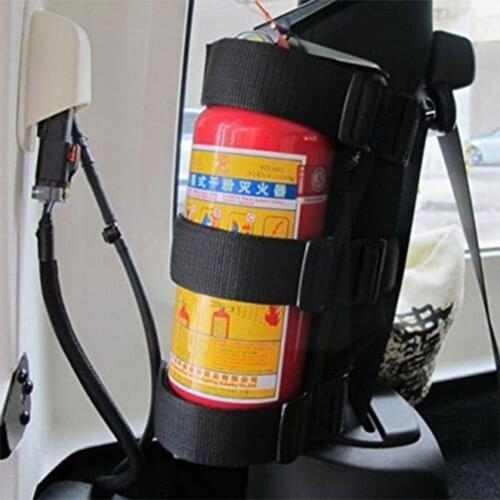 Car Roll Bar Fire Extinguisher Holder Car Accessories And Universal Strong Extinguisher Mount Durable Adjustable Fire Strap P7D6