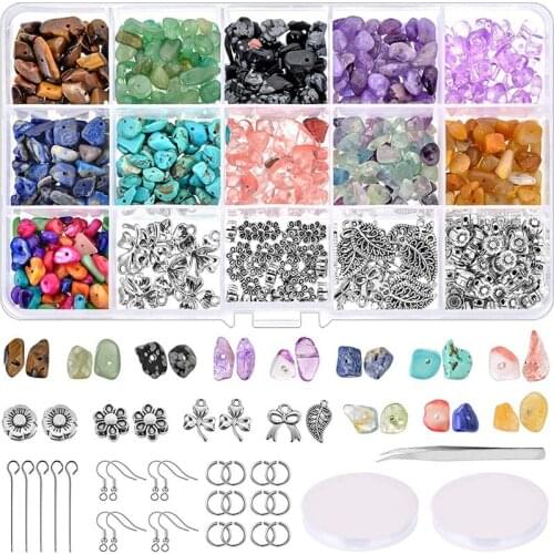 Irregular Chips Stone Beads for Jewelry Making ,Natural Gemstone Beads Kit for DIY Jewelry Necklace Making Supplies