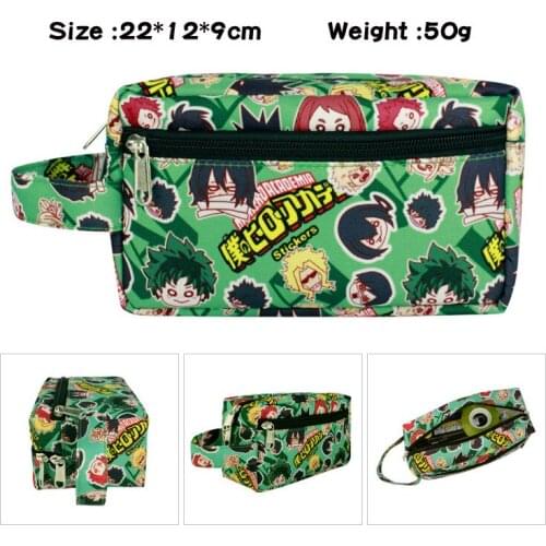 Anime My Hero Academia All Might Double Layer Large Capacity Pencil Case Make-up Canvas Pencil Box School Office Pen Bag
