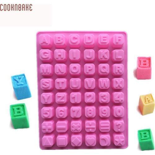 COOKNBAKE Silicone Mold for chocolate number letters candy gummy ice tray Characters Biscuit pastry bakeware DIY cake decoration