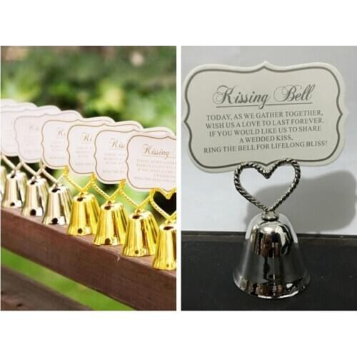 20Pcs Wedding table Decoration gift of Kissing Bell Photo Holder and Card holder For wedding and Bridal Party guest name holder