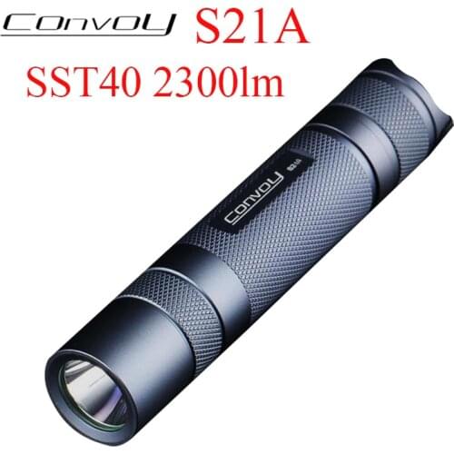 Convoy S21A Flashlight with SST40 Led Linterna S2 Plus 21700 Version Torch Camping Fishing High Powerful EDC Flash Light 2300lm