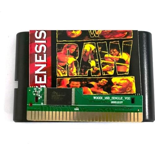 WWF RAW 16 Bit MD Game Card Sega Mega Drive Genesis