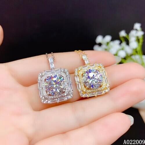 JJEAXCMY Fine Jewelry 925 Sterling Silver inlaid 5 carat Mosang diamond pendant ladies popular necklace support test