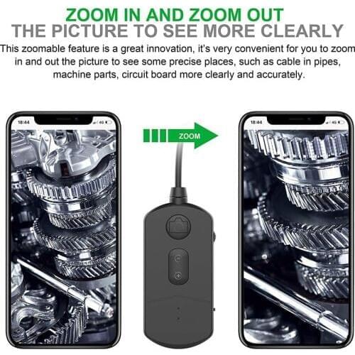 5M Cable Wireless Endoscope Camera Semi-Rigid Inspection Cam WiFi Borescope 2.0 MP HD Snake Camera for Android & iOS PQ301