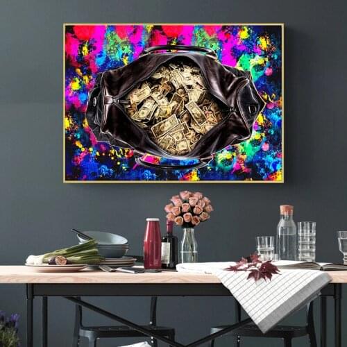 Graffiti Art Canvas Painting Secure The Bag Money Wall Art Posters and Prints Street Art Picture for Living Room Home Decor