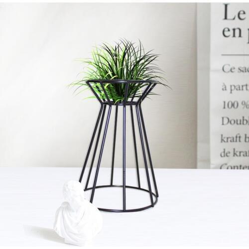 Wrought Iron Double Diamond Shaped Geometric Flower Frame Wall Hanging Fleshy Plant Flower Pot Rack Home Decoration