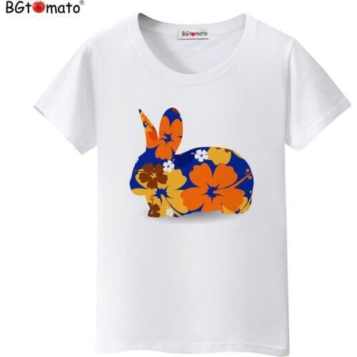 2021 Colorful design rabbit t-shirts Beautiful women short sleeve casual shirts Good quality brand tops cool tees cheap sale