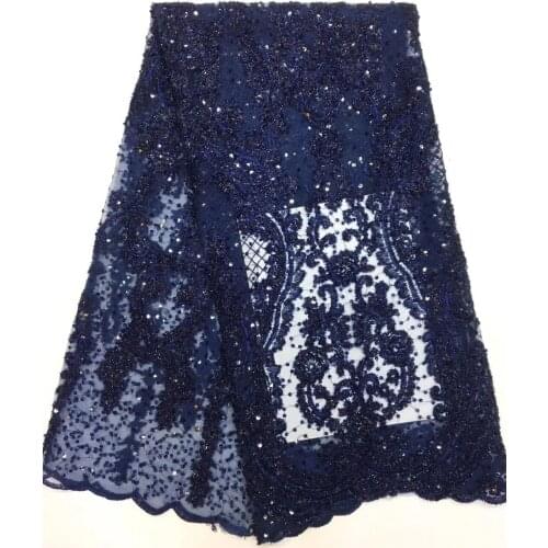High quality 2021 tulle sequined African lace fabric embroidered French mesh Nigeria lace fabric wedding D4407
