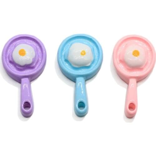 Dollhouse Miniature Resin Frypan Frying Pans Cooking Pot Fry Eggs Cookware Kitchen Accessory Scrapbook Phone Case Supplies