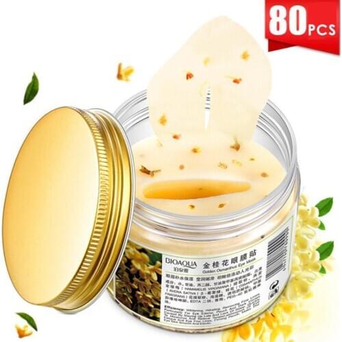 BIOAQUA Gold Osmanthus Eye Mask 80 Pcs/ Bottle Eye care Collagen gel Whey Protein Sleep Patche Remover dark Circles Eye Bag
