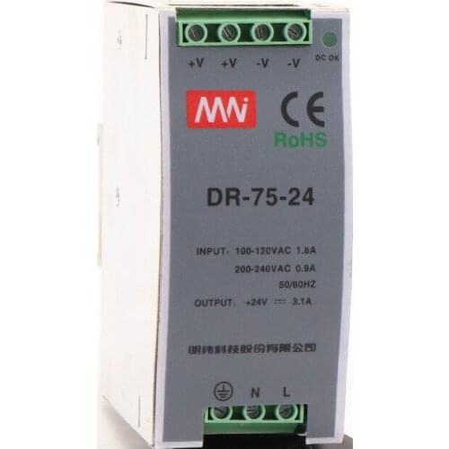 MN IndustrialDR-75W-12/24VSwitching Power Supply220VGo12VDC6.3AThe Guide Rail Type75W