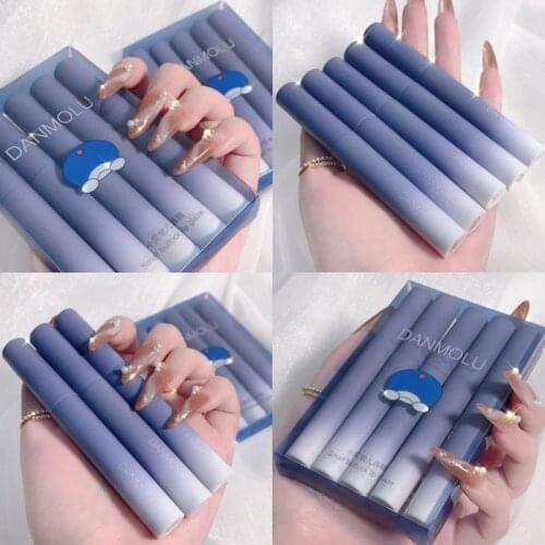 5-piece Lip Gloss Set Fashion Gradient Matte Velvet Non-fading Lipstick Long Lasting Set Makeup Summer Gift Cosmetics TSLM1