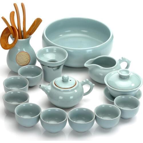 Kungfu Teaware Set Household Ceramic Opening Cover, Bowl, Teapot, Tea Cup, Tea-washing and Tea-ceremony Set