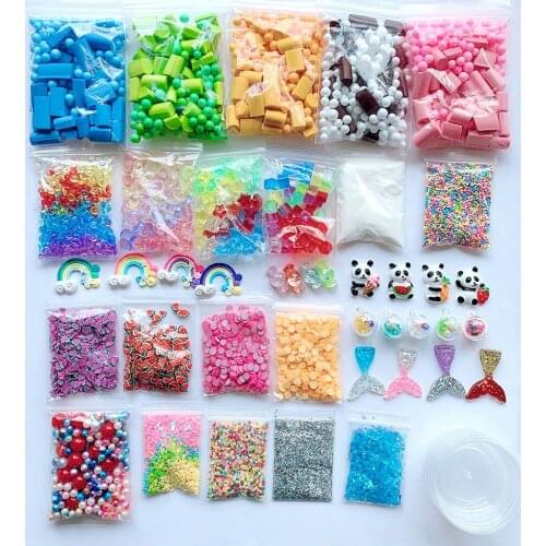 Slime Supplies Kit Foam Beads Charms Styrofoam Balls Tools For DIY Slime Making Additives for slices clay DIY Handmade Color