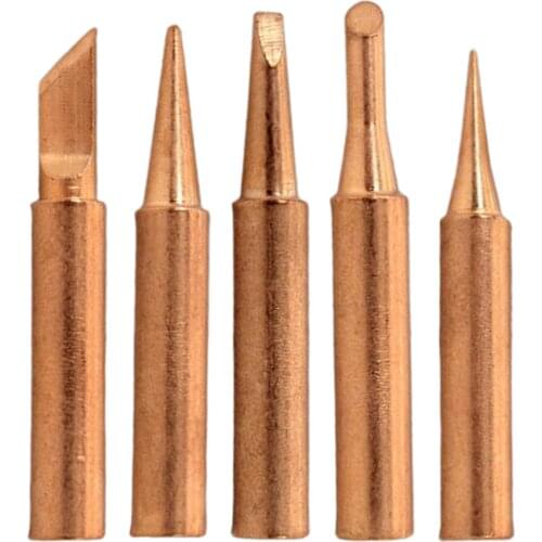 5pcs/lot Pure Copper 900M-T Soldering Iron Tip Lead-free Solder Tips Welding Head Soldering Tools Replacements