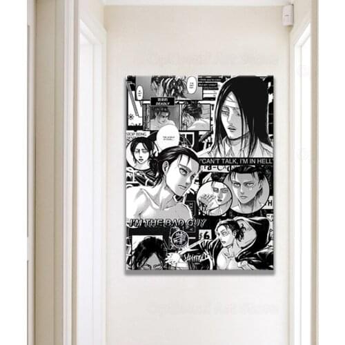 Shingeki No Kyojin Eren Yeager Attack on Titan Canvas Painting Decor Wall Art Pictures Home Living Room Decoration Prints Poster