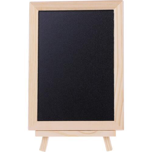 Desktop Message Board Blackboard Wood Tabletop Chalkboard Double Sided Blackboard School Supplies 10166